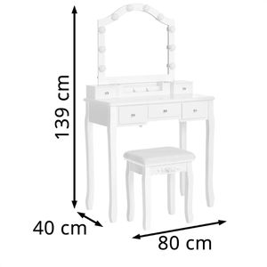 Produktbild für Schminktisch Vasagle RDT170W01, mit Beleuchtung