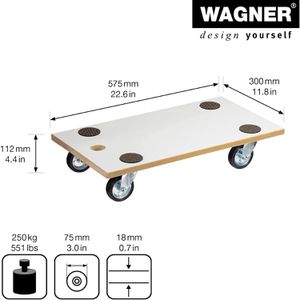 Produktbild für Möbelroller Wagner-System MM1316, Gummirollen
