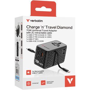 Produktbild für Reiseadapter Verbatim Charge n Travel, GaN III, 70W