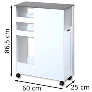 Produktbild für Nischenregal Kesper 24850, weiß, mit Rollen