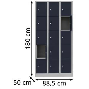Produktbild für Schließfachschrank Lüllmann 520538, anthrazit
