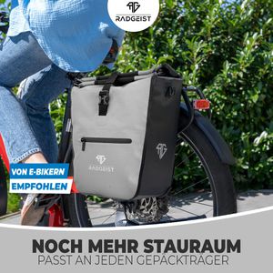 Produktbild für Gepäckträgertasche Radgeist SB-GR-18, grau, 28 Liter