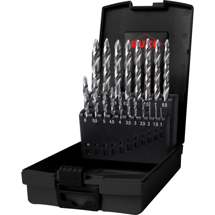 RUKO 215215 HSSE-Co 5 Metall-Spiralbohrer-Set 25teilig DIN 338 Zylinderschaft 1 Set