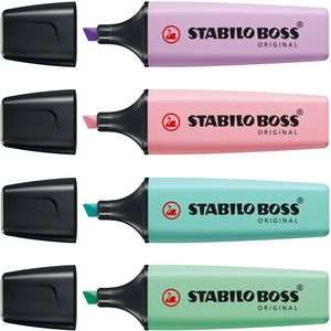 Textmarker Stabilo Boss Original Pastel, 4 Stück