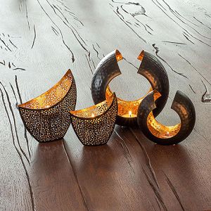 Produktbild für Teelichthalter pajoma 30016, Samara Größe S, gold-schwarz