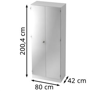 Produktbild für Kleiderschrank Hammerbacher Solid 6200, silber / weiß