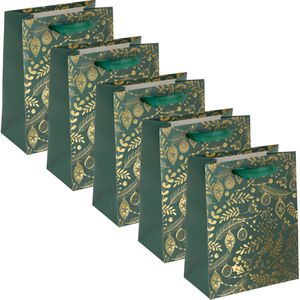 Produktbild für Geschenktüte Sigel GT119, Golden Ornaments on green