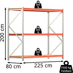 Produktbild für Weitspannregal Regalwerk EMMA, 3 Holzböden