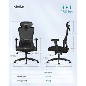 Produktbild für Bürostuhl Songmics OBN066BH01