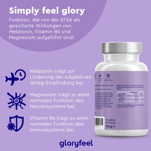 Produktbild für Melatonin gloryfeel 4-Fach-Komplex, 240 Kapseln für 240 Nächte