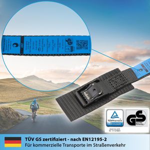 Produktbild für Spanngurt valonic SG-100-4075-01, schwarz, mit Klemmschloss
