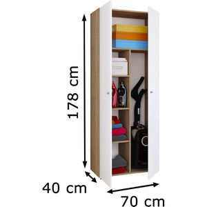 Produktbild für Mehrzweckschrank VCM Vandol 912189, sonoma eiche / weiß