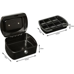 Produktbild für Geldkassette Idena 6 Zoll, 50025, Zylinderschloss