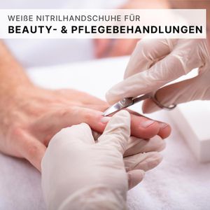 Produktbild für Einmalhandschuhe Arnomed Nitril White, weiß, 100 Stk