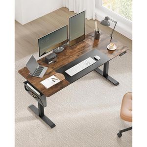Produktbild für Schreibtisch Songmics LSD026X01, braun / schwarz
