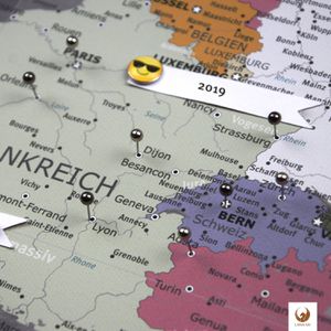 Produktbild für Europakarte Lana-KK Schiefergrau, mit Holzrahmen