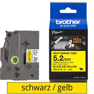 Schriftband Brother HSe-611E, 5,2mm