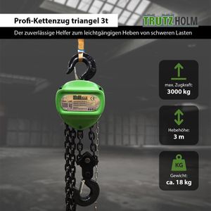 Produktbild für Kettenzug Trutzholm Profi, 41492, Triangel Flaschenzug