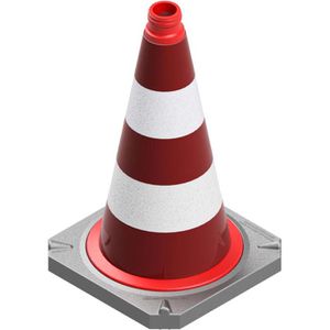 Produktbild für Leitkegel Schake 3L530TL2-SET, rot/weiß, Höhe 50cm