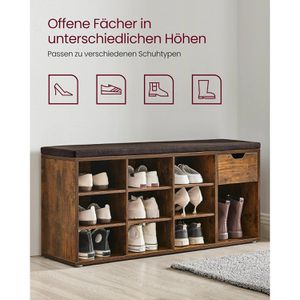 Produktbild für Schuhbank Vasagle LHS024T01, vintage braun, aus Holz