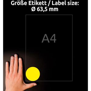 Produktbild für Universaletiketten Zweckform L7670Y-25, neon-gelb