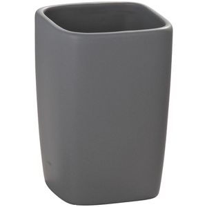 Produktbild für Zahnputzbecher Wenko Faro Grey, grau, aus Keramik