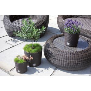 Produktbild für Übertopf Prosperplast Rato Round, anthrazit, Ø 25 x 22 cm