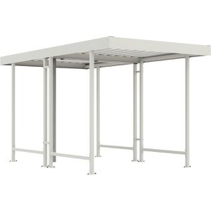 Produktbild für Fahrradunterstand WSM Leipzig L40, grauweiß, aus Metall