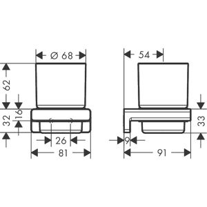 Produktbild für Zahnputzbecher hansgrohe AddStoris 41749000, satiniertes Glas