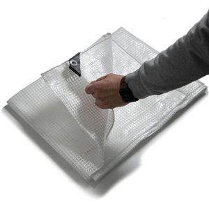 Produktbild für Abdeckplane Casa-Pura Leno, weiß / transparent