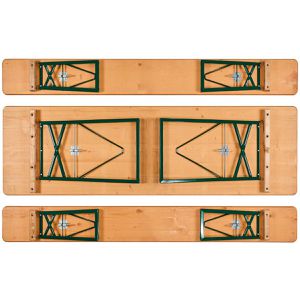 Produktbild für Bierzeltgarnitur RUKU1952 204503, Kiefer / grün