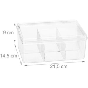 Produktbild für Teebox Relaxdays für Teebeutel, transparent, aus Kunststoff