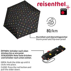 Produktbild für Regenschirm Reisenthel Umbrella Pocket Mini dots, sturmfest