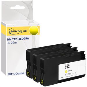 Produktbild für Tinte Böttcher-AG für HP 712, 3ED79A 3er-Pack