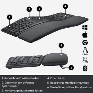 Produktbild für Tastatur Logitech Ergo K860 for Business