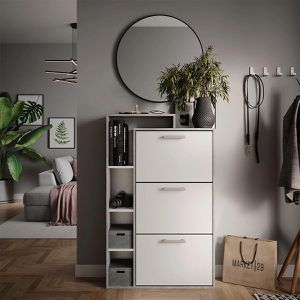 Produktbild für Schuhschrank Vicco Orlando, beton grau / weiß