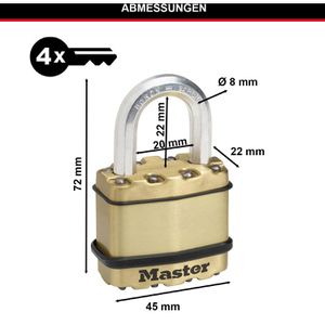 Produktbild für Vorhängeschloss Master-Lock Excell M1BEURT, 45mm
