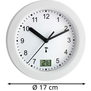Produktbild für Wanduhr TFA 60.3501, Aluminium, analog, Funkuhr