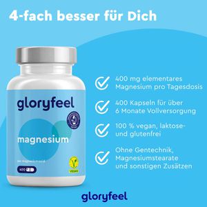 Produktbild für Magnesium gloryfeel Oxid, 400 Kapseln