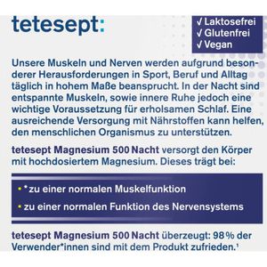 Produktbild für Magnesium tetesept Nacht Depot, 30 Tabletten