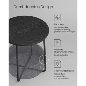 Produktbild für Beistelltisch Vasagle LET223B01, ebenholzschwarz / grau