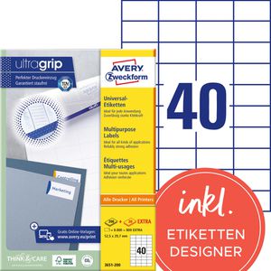 Produktbild für Universaletiketten Zweckform 3651-200, selbstklebend, weiß