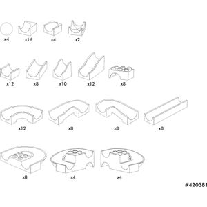 Produktbild für Murmelbahn-Erweiterung HUBELINO 420381 Bahnelemente Set
