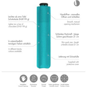 Produktbild für Regenschirm Doppler Zero,99, aqua blue, sturmfest