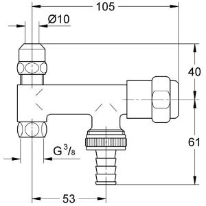 Produktbild für Gerätezusatzventil GROHE WAS-Ventil Eckfix 41030000, verchromt
