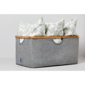 Produktbild für Wäschekorb Wenko Bahari, grau, mit 4 Griffen