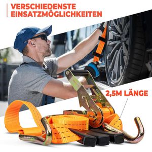 Produktbild für Spanngurt NTG für Autotransporte, mit Spitzhaken und Ratsche