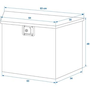 Produktbild für Deichselbox ProPlus 340075V01, aus Aluminium Riffelblech