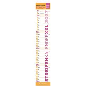 Streifenkalender Alpha 163301, Großdruck Streifenplaner XXL