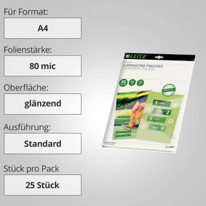 Produktbild für Laminierfolien Leitz 16917 iLAM, DIN A4